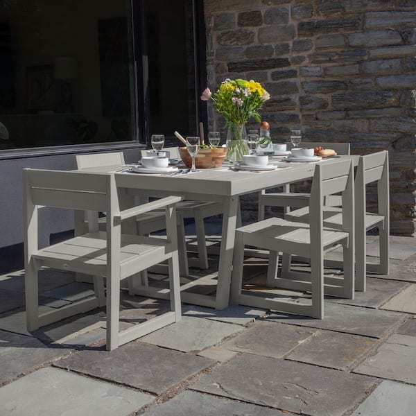 Haven Modern 7-Piece Recycled Plastic Outdoor Dining Set