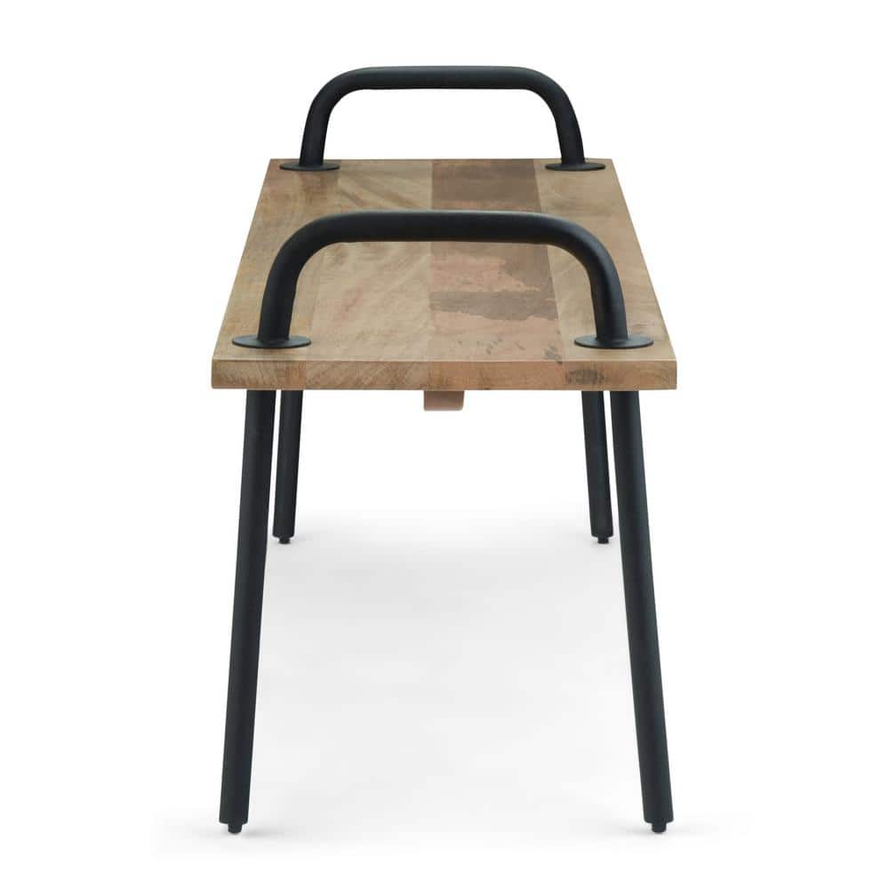 Berkeley Natural Mango Wood Entryway Bench with Metal Legs