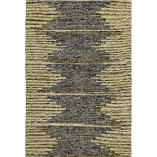 Addison Rugs Mayfield Premium Machine Washable Indoor/Outdoor Geometric AMF647 Graphite 8 ft. x 10 ft. Area Rug