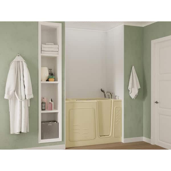 Universal Collection 30 in. L x 52 in. W Whirlpool Jetted Bathtub with Right Drain in Biscuit with Powered Fast Drain