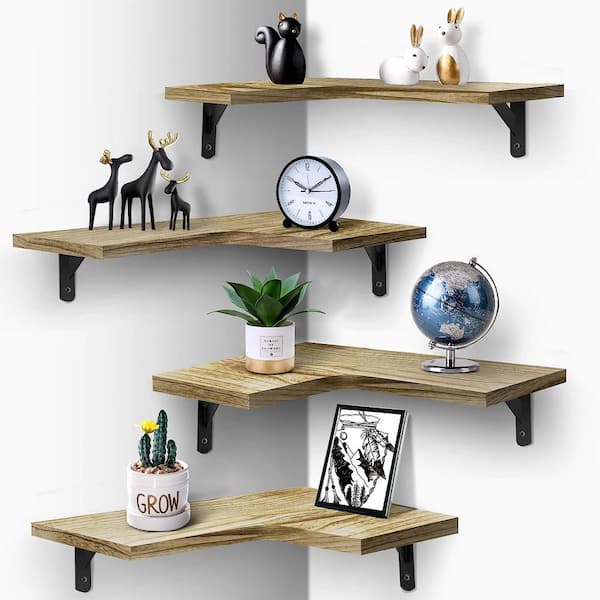 11.4 in. W x 0.6 in. H x 16 in. D Bathroom Shelves Over The Toilet Storage, Light Brown with Adjustable Shelves