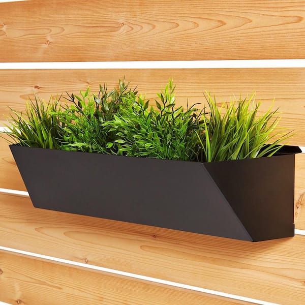 24 in. Black Large Steel Planter