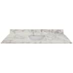 61 in. W x 22 in. D Engineered Marble Single Trough Basin Vanity Top in Calacutta with White Basin