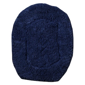 Waterford Collection 100% Cotton Tufted Bath Rug, 18 in. x18 in. Toilet Lid Cover, Navy