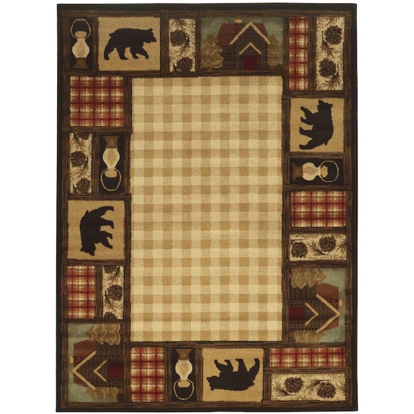 Mountain Top Beige 4 ft. x 6 ft. Cabin Area Rug