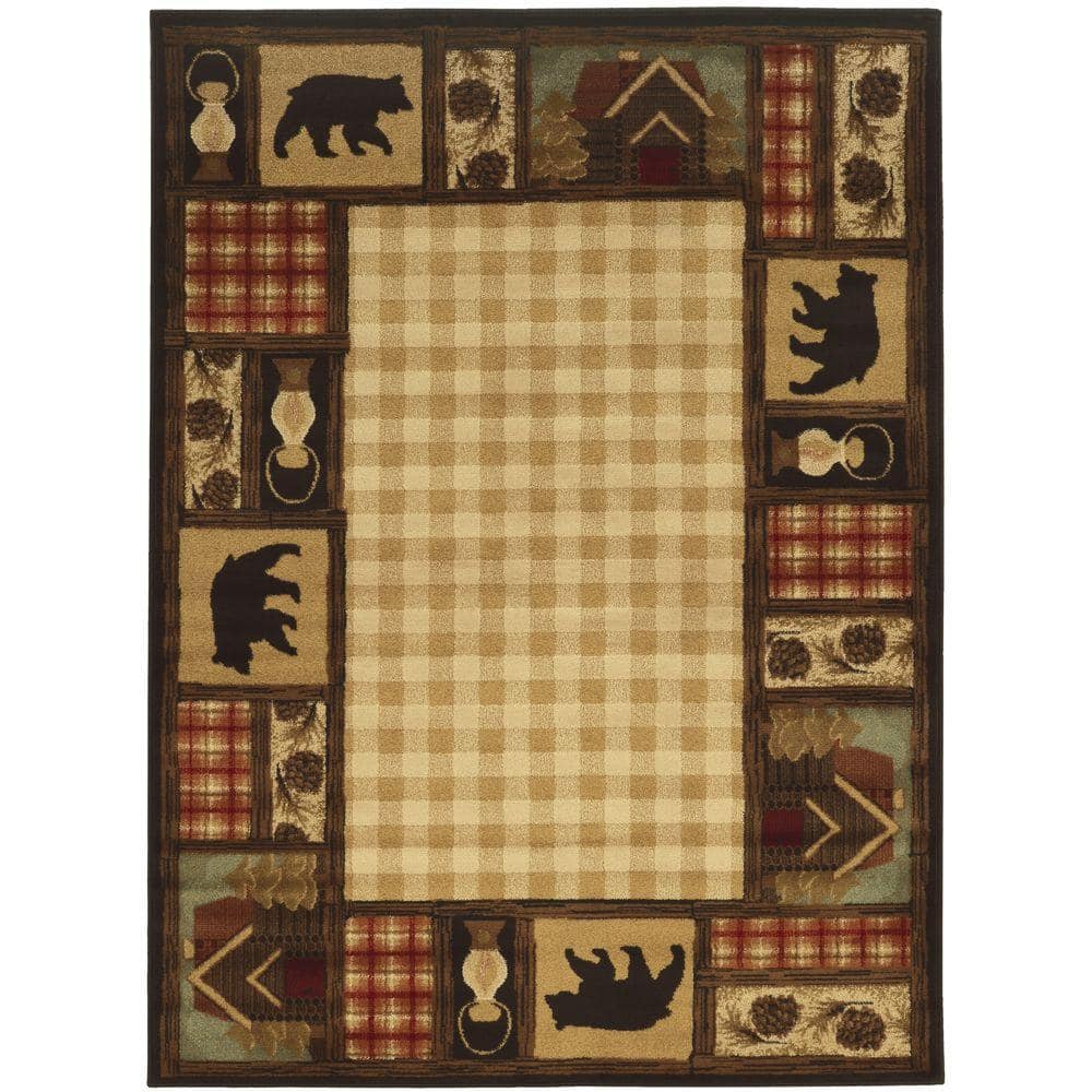 Mountain Top Beige 5 ft. x 8 ft. Cabin Area Rug