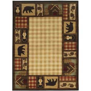 Mountain Top Beige 8 ft. x 10 ft. Cabin Area Rug