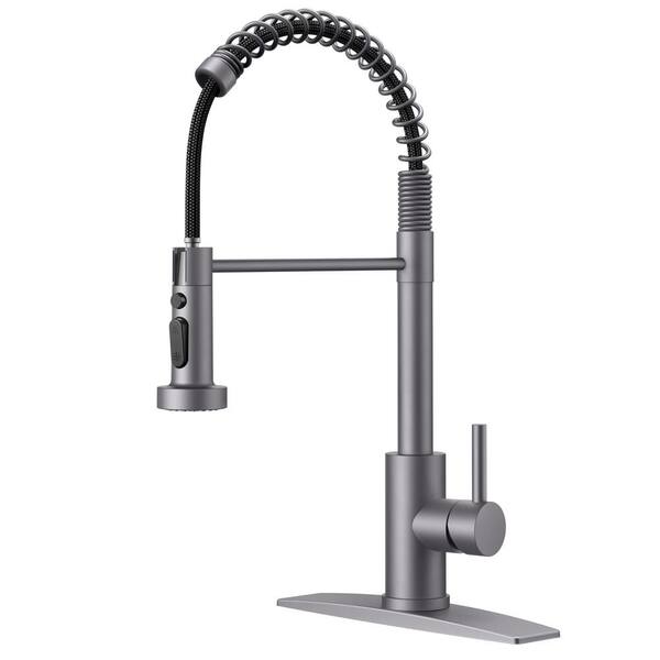 WEWE Pull Down Kitchen Faucet – Deck Mounted Mixer Tap, Brushed Nickel/Chrome/Black/Gold