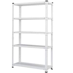 Kitchen Pantry, Household Storage Rack With Adjustable Display Rack, Basement Balcony Storage Rack, Carbon Steel-White