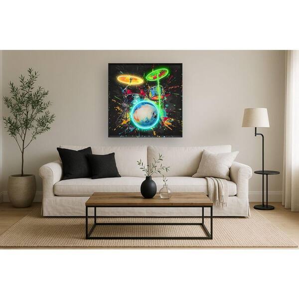 Classy Art 1-Piece Framed Mixed Media Music Wall Art 37 in. x 37