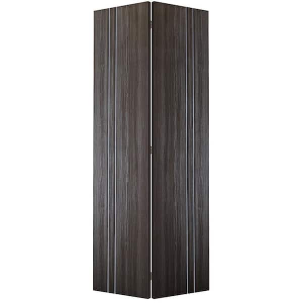 Belldinni Paola 2V 48 in. x 79.375 in. Solid Composite Core Gray Oak Finished Wood Bifold Door with Hardware