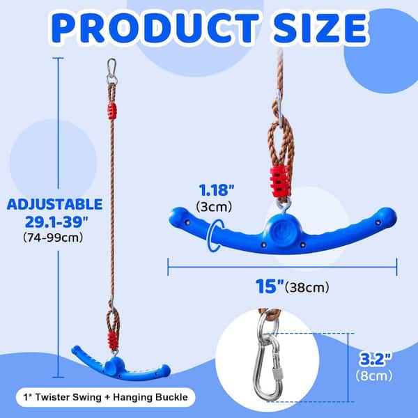 Blue Ninja-Twister Swing with 360° Spin Handle for Kids - Outdoor