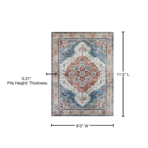 CREATIVE HOME IDEAS Imagine Chenille Posey Blue Multi x 11