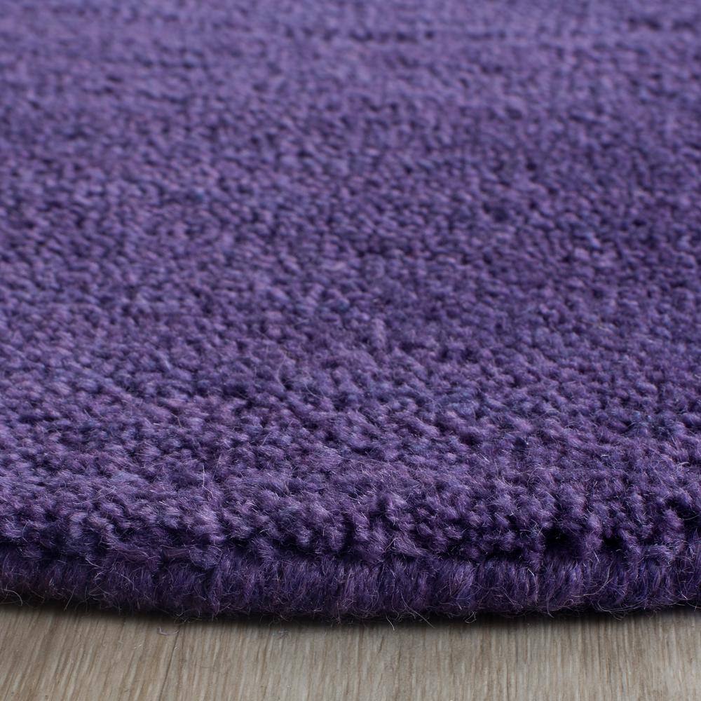 Handmade Purple Wool Round Area Rug, 4' Diameter