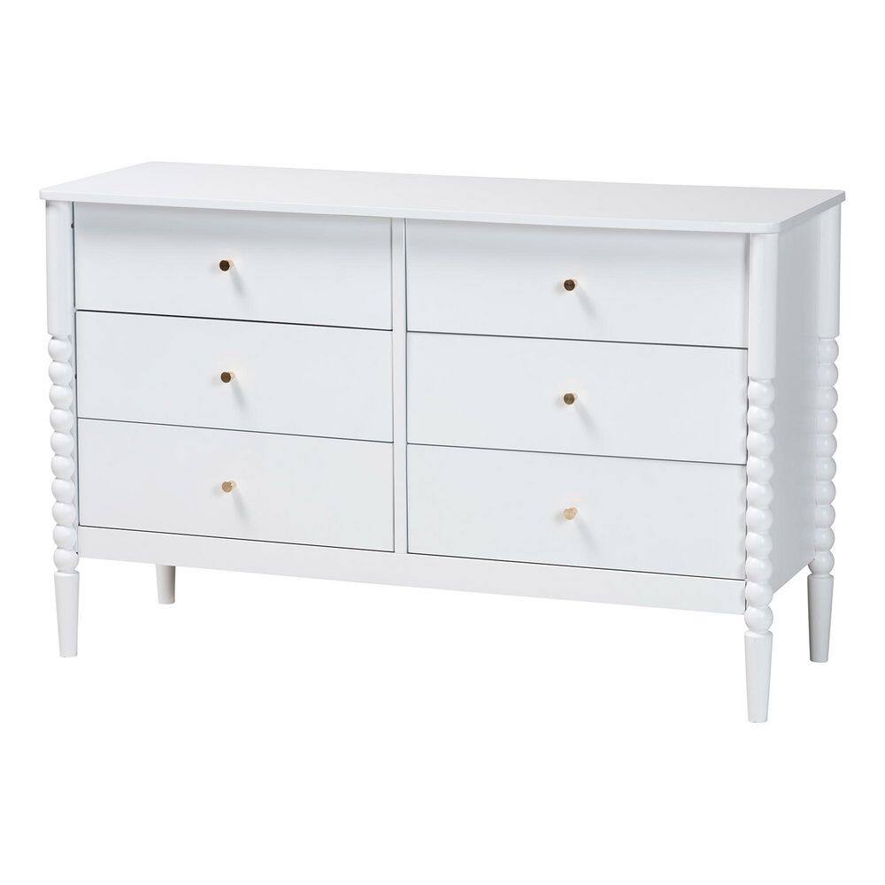 Lucera White 6-Drawer 49.8 Dresser