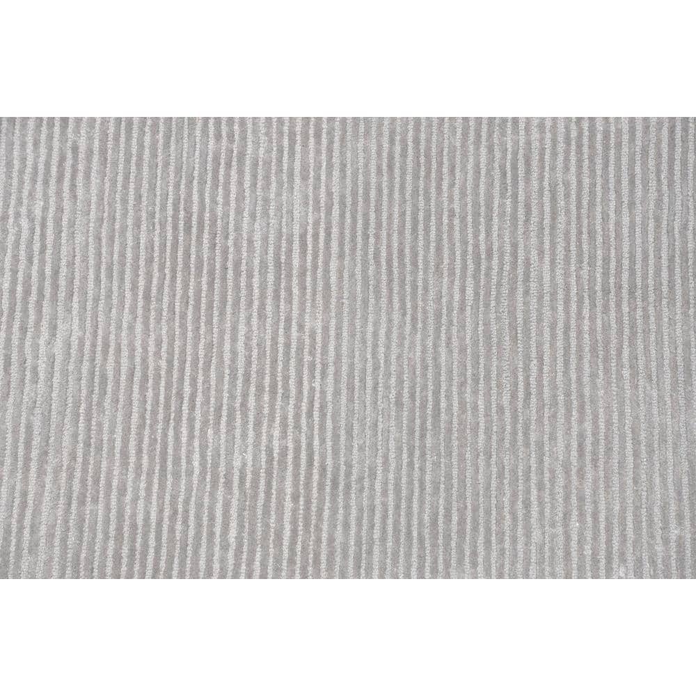 Edgy Modern 9' x 12' Hand-Tufted Gray Wool & Viscose Area Rug