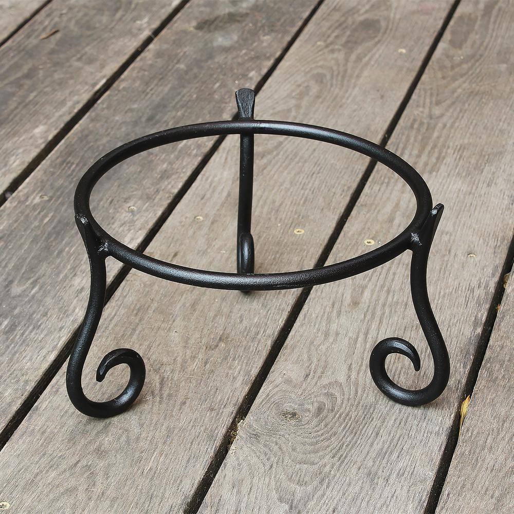 Black Powder Coat Short Plant Stand with Curling Feet
