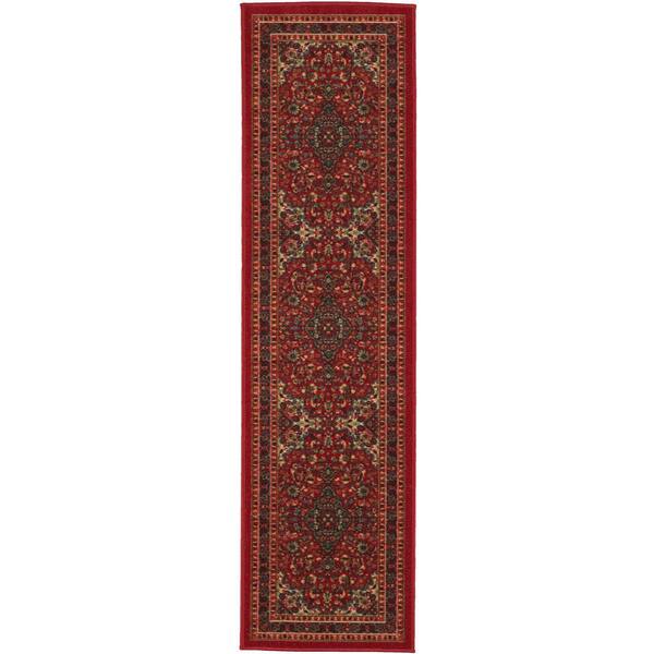 Skid 20X59 Ottomanson Ottohome Collection Persian Oriental Design Runner 8 Sq Ft 20 X 59 Red Heriz Non-Slip Rubber Backing… Area Rug 