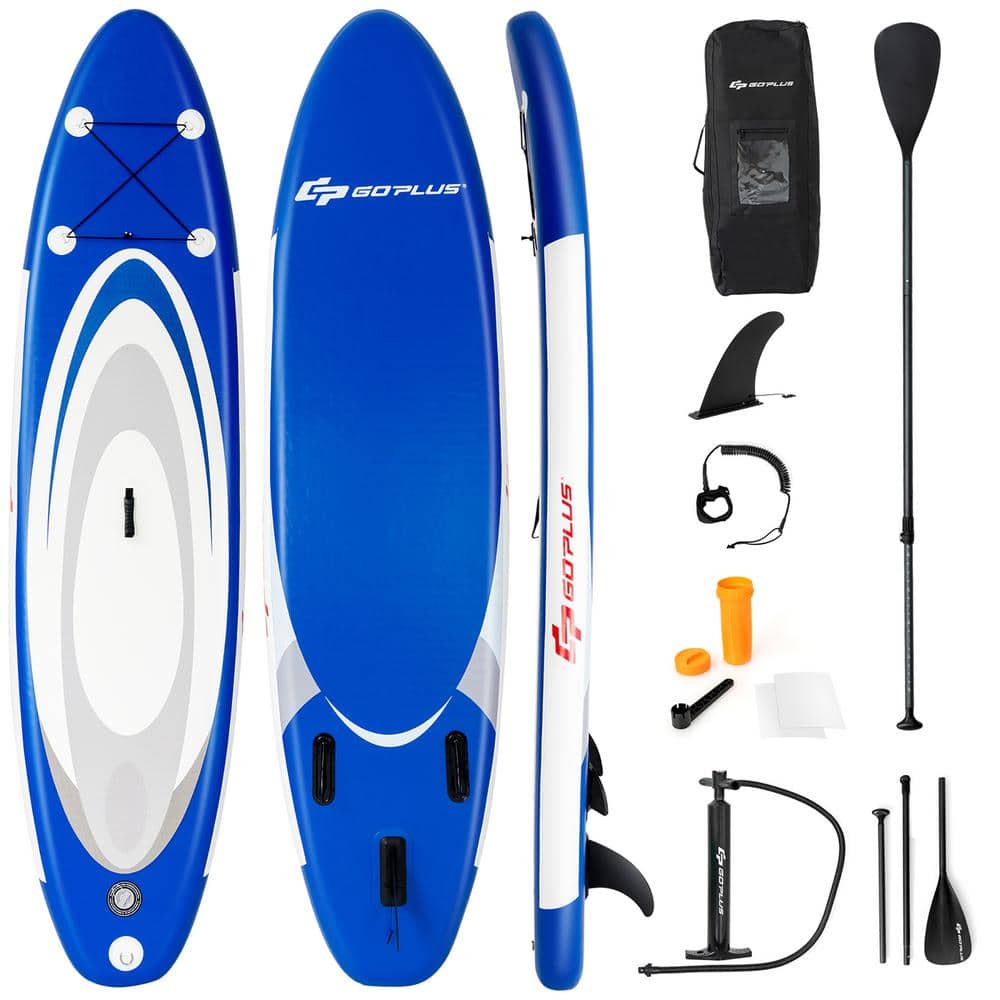 Costway 120 in. Inflatable Stand Up Paddle Surfboard W/Bag Aluminum Paddle Pump -  SP36338