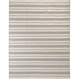 Gray and Ivory 2 ft. x 3 ft. Striped Area Rug