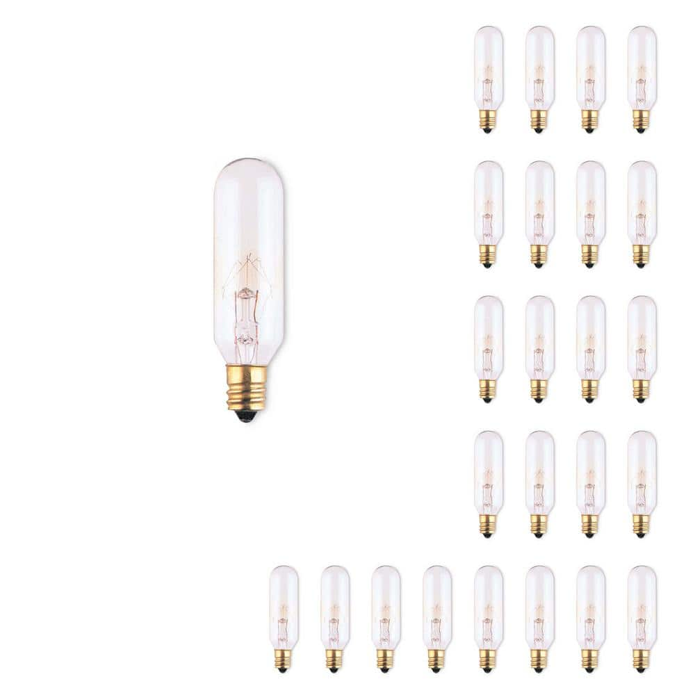 Bulbrite Incandescent T6 Candelabra Screw Base (E12) Clear Light Bulb 25 Watt 25/Pack (861224)