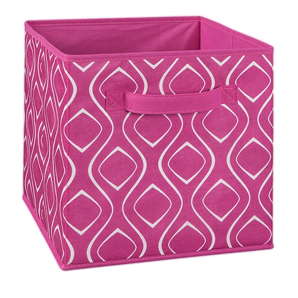 ClosetMaid 11 in. W x 11 in. H x 11 in. D Fuchsia Diamond Print Fabric ...