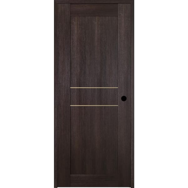 Belldinni Vona 07 2HN Gold 24 in. x 80 in. Left-Handed Solid Core Veralinga Oak Textured Wood Single Prehung Interior Door