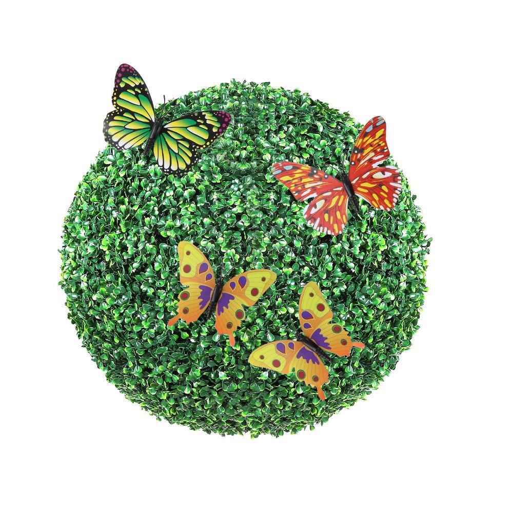 1.3 ft. Artificial Topiary Boxwood Trees (Set of 2) Ball-Shaped Plants Green Decorative Balls for Backyard Garden price history on PriceWatchPro