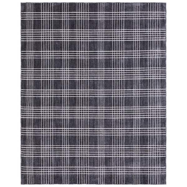 Stonehurst 2 ft. x 7 ft. Charcoal Plaid Area Rug