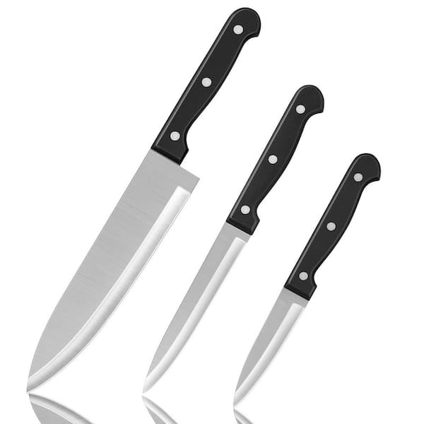 3-Piece High Carbon Stainless Steel Knife Set, 8 in. Chef Knife, 5 in. Utility Knife, 3.5 in. Paring Knife