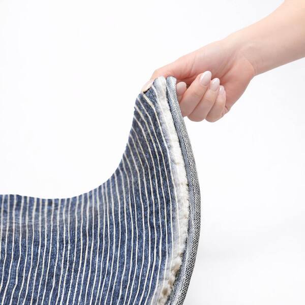 Dream Shag Premium Machine Washable Abstract ADS138 Navy 3 ft. x 5 ft. Area Rug