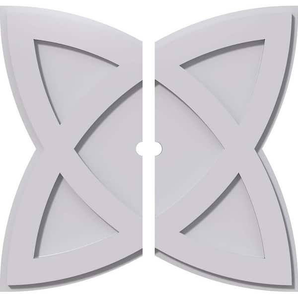 Ekena Millwork 1 in. P X 7-1/2 in. C X 20 in. OD X 1 in. ID Cosmo Architectural Grade PVC Contemporary Ceiling Medallion, Two Piece