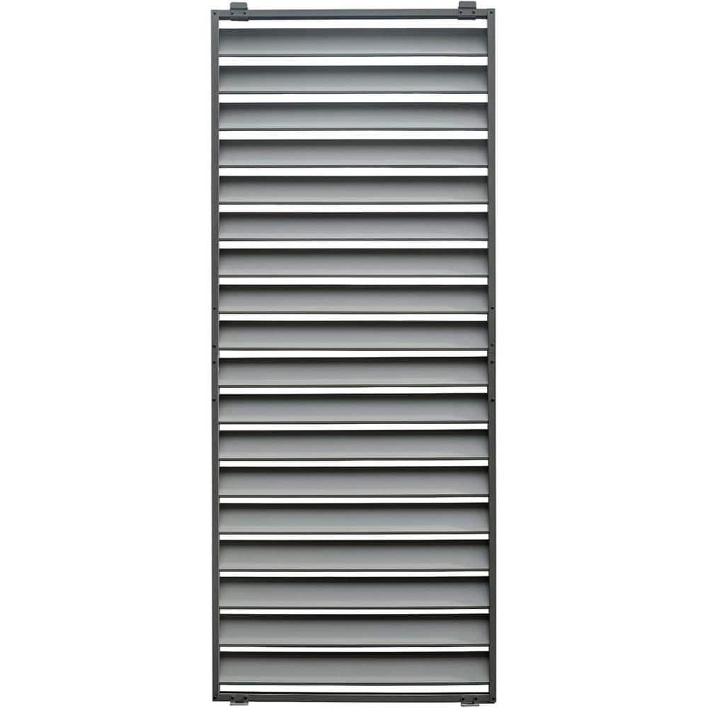 35.3 in. x 85.3 in. Gray Aluminum Fence Outdoor Louvered Pergola