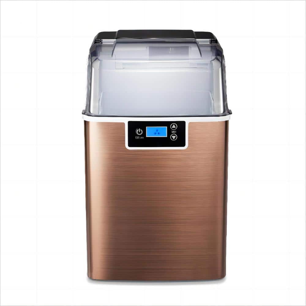 9.45 in. 44 lbs. Countertop or Portable Nugget/Pebble Ice Maker in Bronze
