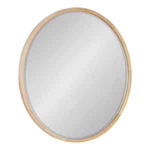 McLean 34.00 in. W x 34.00 in. H Natural Round Mid-Century Framed Decorative Wall Mirror