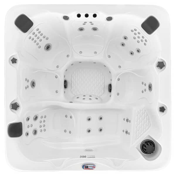American Spas 6-Person 100-Jet Premium Acrylic Lounger Spa Standard Hot Tub with Bluetooth Sound System and LED Waterfall
