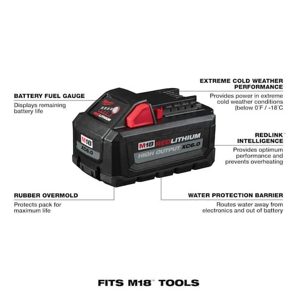 Milwaukee M18 18-Volt Lithium-Ion High Output 6.0Ah Battery Pack
