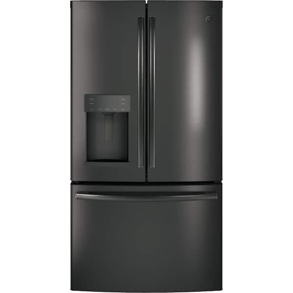 GE Adora 27.8 cu. ft. French Door Refrigerator with Hands Free Autofill in Black Stainless Steel, Fingerprint Resistant