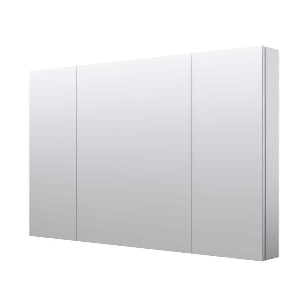 44 in. W x 30 in. H Rectangular Medicine Cabinet with Mirror in Silver with Adjustable Shelves, Soft-Close, Left-Hinge price history on PriceWatchPro