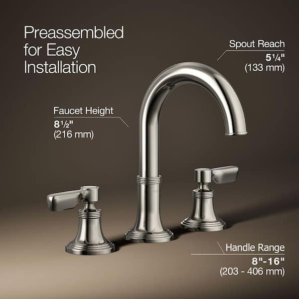 KOHLER Paces 8 in. Widespread Double Handle Bathroom Faucet with