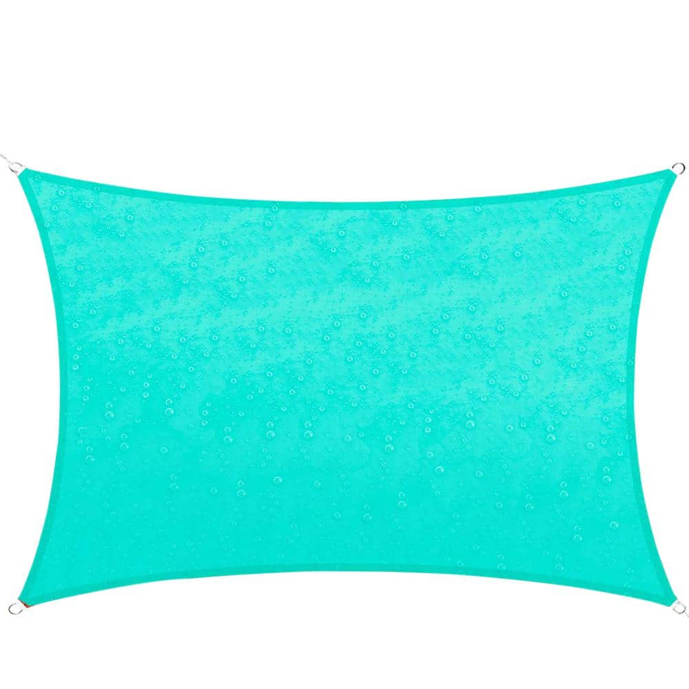 Turquoise 7' x 12' Waterproof Polyethylene Patio Shade Sail