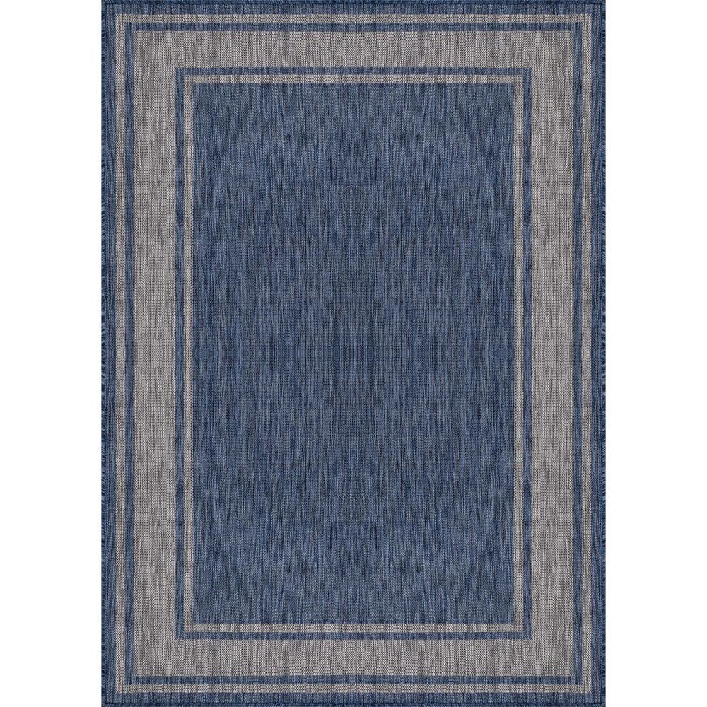 Beverly Rug Essence Navy/Silver 9 ft. x 12 ft. Bordered Easy to Clean ...