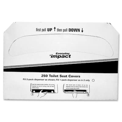 Half-Fold White Toilet Seat Covers (250 Sheets Per Pack, 20-Pack Per Case)