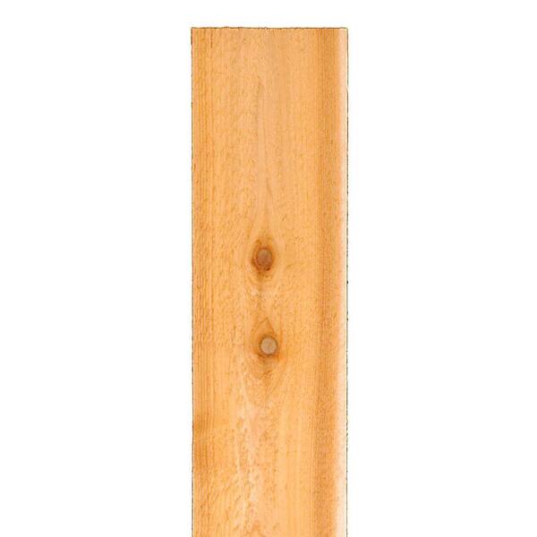 Unbranded 9/16 in. x 5-1/2 in. x 8 ft. Western Red Cedar Flat Top Fence Picket