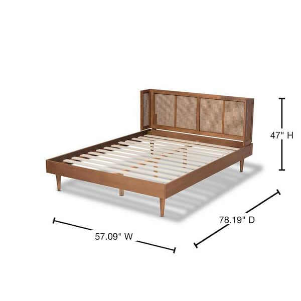 Baxton Studio Rina Ash Walnut Frame Full Platform Bed 159 98129813