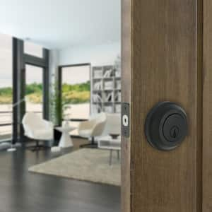 Low Profile Matte Black Single Cylinder Deadbolt