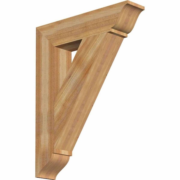 Ekena Millwork 6 in. x 36 in. x 28 in. Western Red Cedar Traditional Rough Sawn Bracket