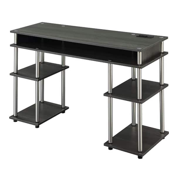 Designs2Go No Tools Student Desk with Shelves Charcoal Gray/Black -  Breighton Home in 2023