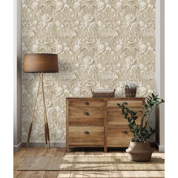 Fae Neutral Woodland Non-Pasted Wallpaper, 56.4 sq. ft.