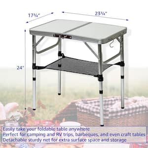 Small Folding Camp Table with Net Storage, Portable, Lightweight, Camping Folding Table, Portable Card Table